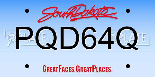 PQD64Q South Dakota License Plate