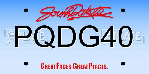PQDG40 South Dakota License Plate