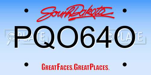 PQO64O South Dakota License Plate