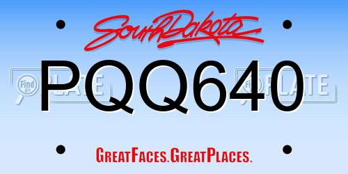PQQ640 South Dakota License Plate