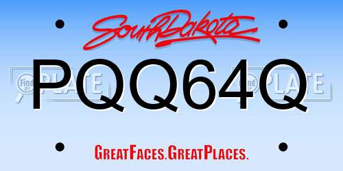 PQQ64Q South Dakota License Plate
