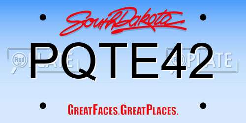 PQTE42 South Dakota License Plate