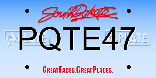 PQTE47 South Dakota License Plate
