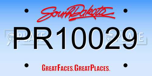 PR10029 South Dakota License Plate