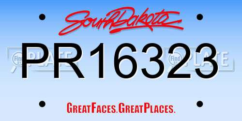 PR16323 South Dakota License Plate