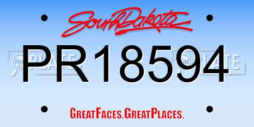 PR18594 South Dakota License Plate
