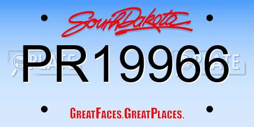 PR19966 South Dakota License Plate