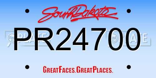 PR24700 South Dakota License Plate
