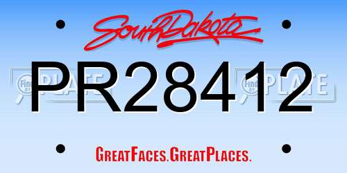 PR28412 South Dakota License Plate