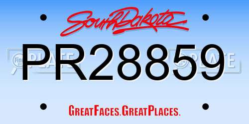 PR28859 South Dakota License Plate