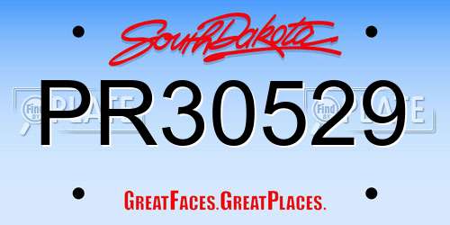 PR30529 South Dakota License Plate
