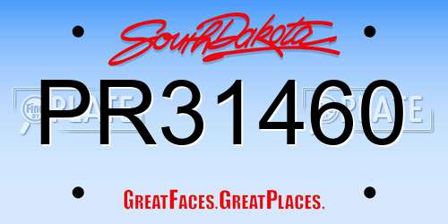 PR31460 South Dakota License Plate