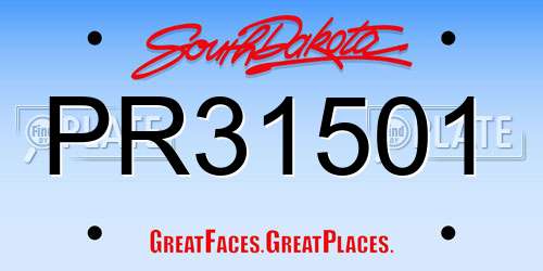 PR31501 South Dakota License Plate
