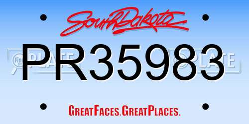 PR35983 South Dakota License Plate