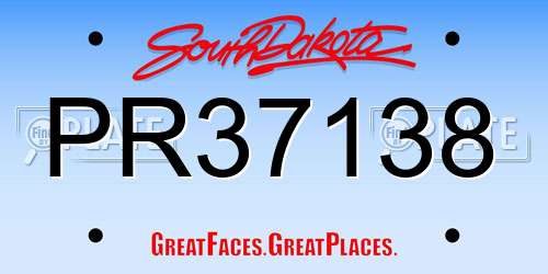 PR37138 South Dakota License Plate