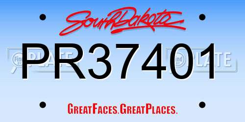 PR37401 South Dakota License Plate