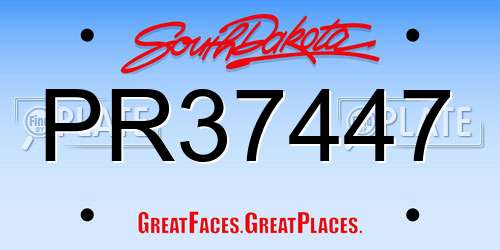 PR37447 South Dakota License Plate