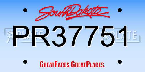 PR37751 South Dakota License Plate