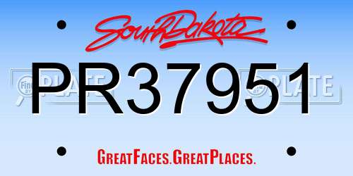 PR37951 South Dakota License Plate