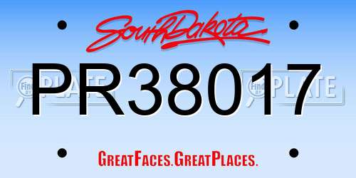 PR38017 South Dakota License Plate