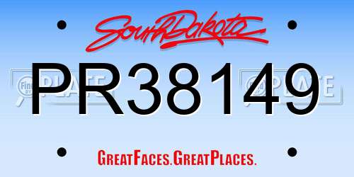 PR38149 South Dakota License Plate