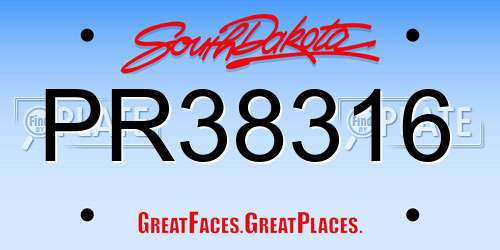PR38316 South Dakota License Plate