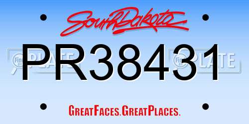 PR38431 South Dakota License Plate