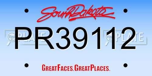 PR39112 South Dakota License Plate