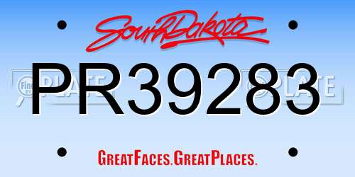 PR39283 South Dakota License Plate