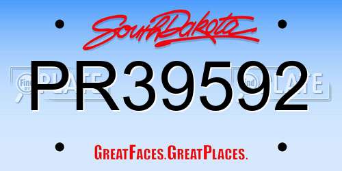 PR39592 South Dakota License Plate
