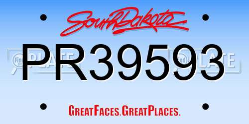 PR39593 South Dakota License Plate