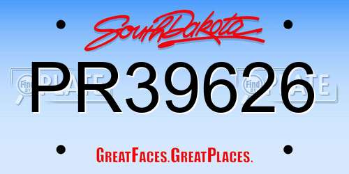 PR39626 South Dakota License Plate