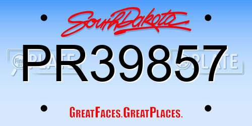 PR39857 South Dakota License Plate