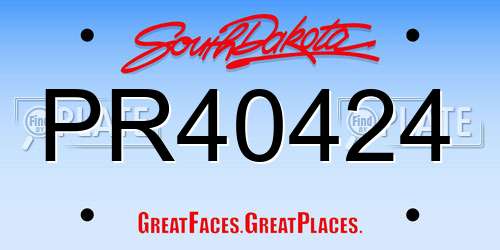 PR40424 South Dakota License Plate