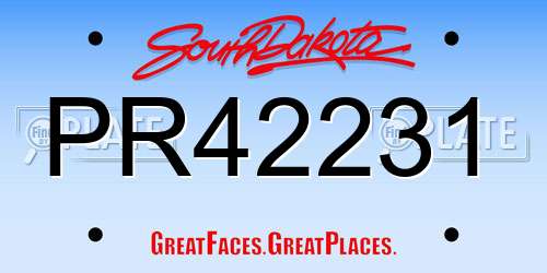 PR42231 South Dakota License Plate