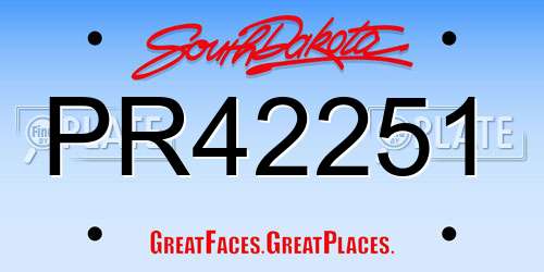 PR42251 South Dakota License Plate