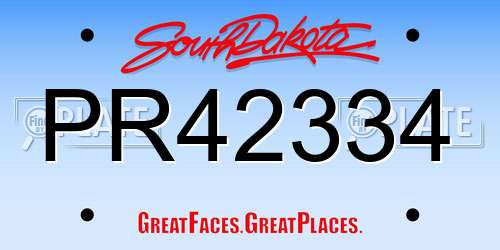 PR42334 South Dakota License Plate