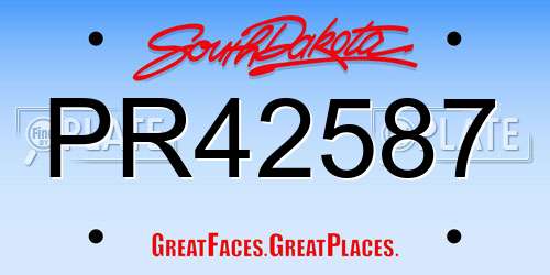PR42587 South Dakota License Plate