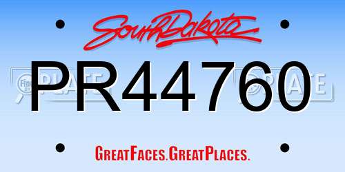 PR44760 South Dakota License Plate