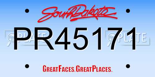 PR45171 South Dakota License Plate