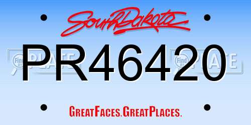PR46420 South Dakota License Plate