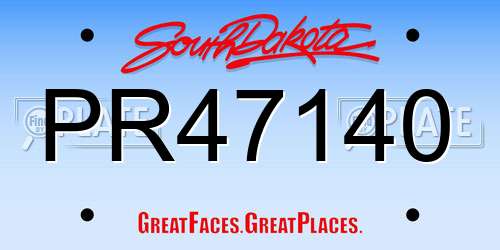PR47140 South Dakota License Plate