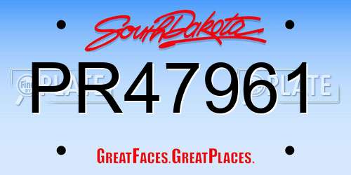 PR47961 South Dakota License Plate