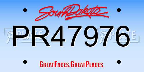 PR47976 South Dakota License Plate