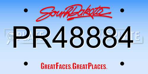 PR48884 South Dakota License Plate