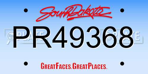PR49368 South Dakota License Plate
