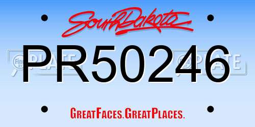 PR50246 South Dakota License Plate