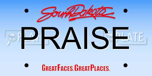 PRAISE South Dakota License Plate