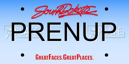 PRENUP South Dakota License Plate