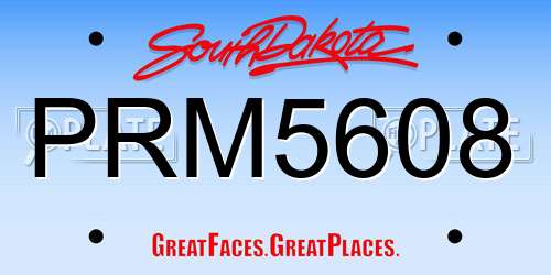 PRM5608 South Dakota License Plate